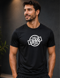 Camiseta Careca Unissex Malha Dry Fit - Cor: Preto - Estampa: Silk-Screen